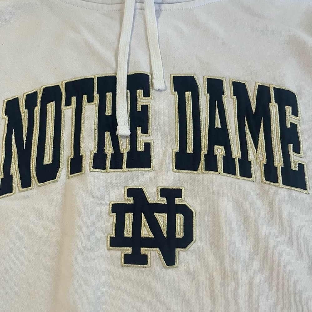 Men's Colosseum White Notre Dame Fighting Irish Pullover Hoodie Sweatshirt SZ L - Picture 8 of 10